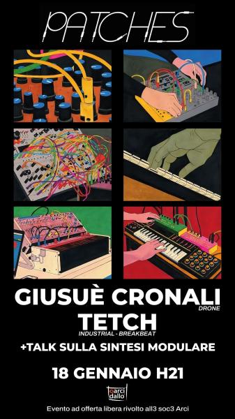 patches: DOPPIO LIVE (TETCH + GIUSUÉ CRONALI9 + TALK SULLA SINTESI MODULARE