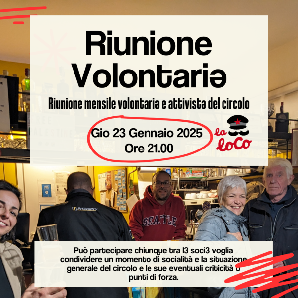 Riunione mensile volontari/e
