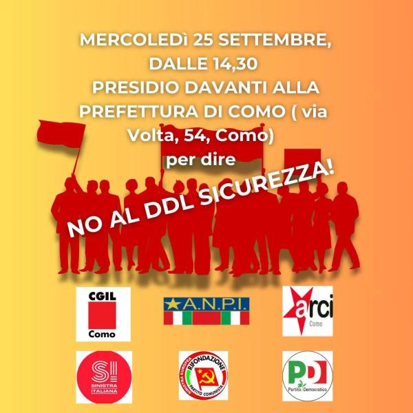 25 settembre/ Como/ No al DDL sicurezza!