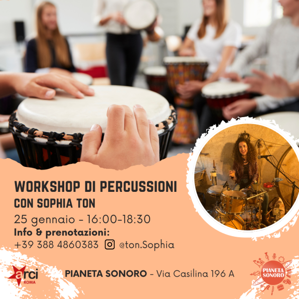 𝐖𝐨𝐫𝐤𝐬𝐡𝐨𝐩 𝐝𝐢 𝐩𝐞𝐫𝐜𝐮𝐬𝐬𝐢𝐨𝐧𝐢 con Sophia Ton // 25.01 @PianetaSonoro