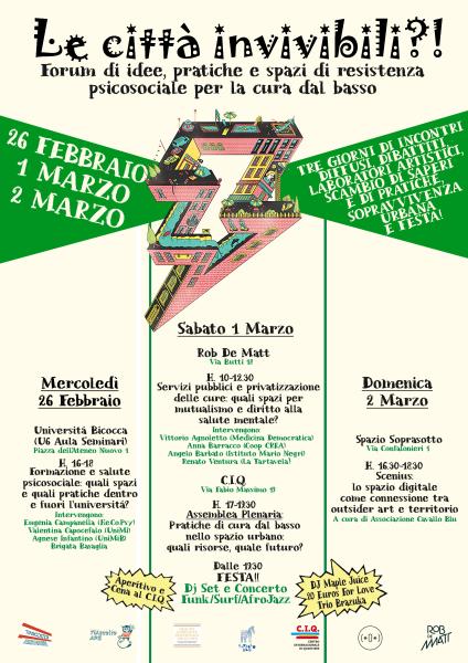 Le città invivibili: Forum di idee, pratiche e spazi di resistenza psicosociale per la cura dal basso