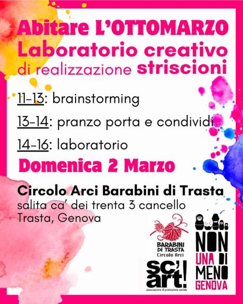 Abitare l'8 marzo. Laboratorio creativo di realizzazione striscioni
