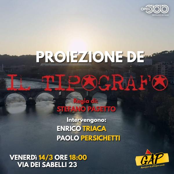 PROIEZIONE DE "IL TIPOGRAFO"