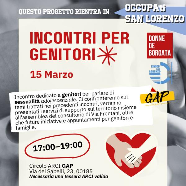 15 MARZO – INCONTRO SULLA SESSUALITÀ E L’AFFETTIVITÀ IN ETÀ ADOLESCENZIALE