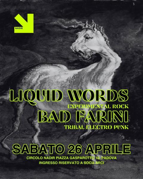 LIQUID WORDS + BAD FARINI live