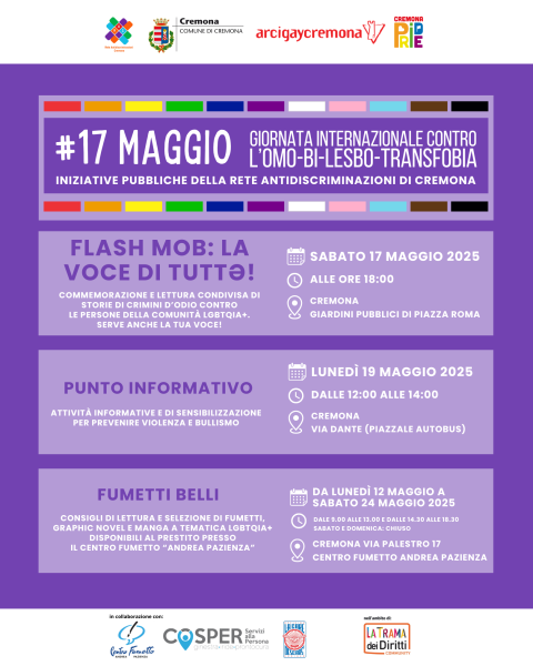 Giornata contro Omo-bi-lesbo-transfobia: 📢​ FLASH ​MOB: LA VOCE DI TUTTƏ! 📢
