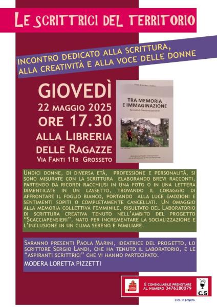 Incontro dedicato alla scrittura, alla creatività e alla voce delle donne.