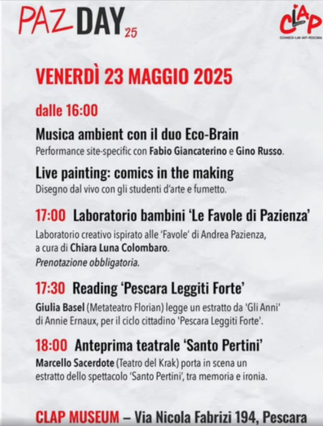 PAZ DAY al CLAP – Museo del Fumetto di Pescara!