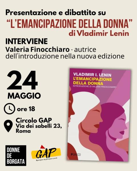 PRESENTAZIONE DEL LIBRO "L'EMANCIPAZIONE DELLA DONNA" DI LENIN