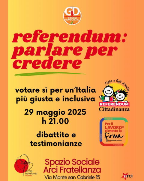 Referendum. Parlare per credere. Votare sì per un'Italia più giusta e inclusiva