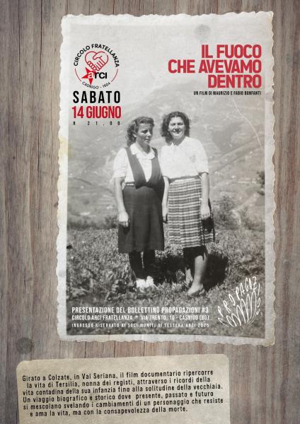 Proiezione: "IL FUOCO CHE AVEVAMO DENTRO"