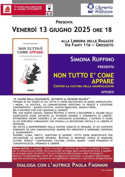 Simona Ruffini presenta: non è tutto come appare.  Dialoga con l'autrice Paola Favagni.