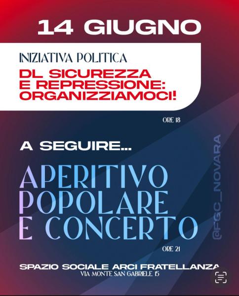 Festa Studentə: dibattito su DL sicurezza e repressione +  aperitivo popolare e concerto