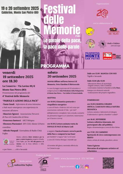 4° Festival delle Memorie - 𝐏𝐀𝐑𝐎𝐋𝐄 𝐄 𝐀𝐙𝐈𝐎𝐍𝐈 𝐃𝐄𝐋𝐋𝐀 𝐏𝐀𝐂𝐄