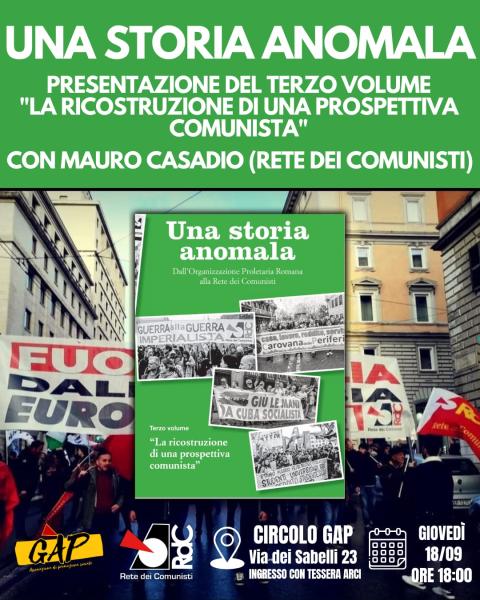 Presentazione di "Una Storia Anomala" Terzo Volume della Rete dei Comunisti