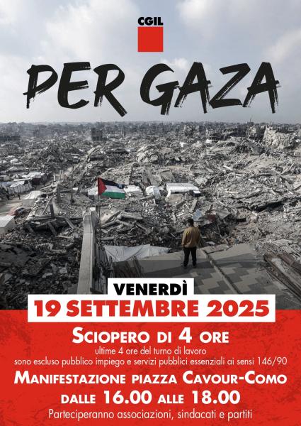 19 settembre/ Per la Palestina/ Como Piazza Cavour dalle 16