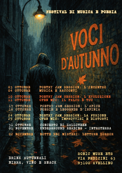 VOCI D'AUTUNNO - Concerto di Halloween Live elettrico con Andrea Pinto e i Rain, atmosfere visionarie, poesia e distorsioni