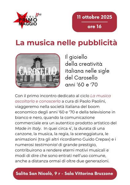 La musica nelle pubblicità. Il gioiello della creatività italiana nelle sigle del Carosello anni ’60 e ‘70.