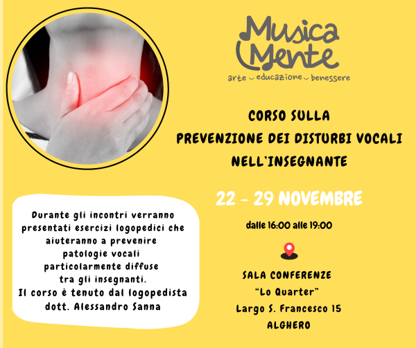 Corso sulla Prevenzione die Disturbi Vocali nell'Insegnante