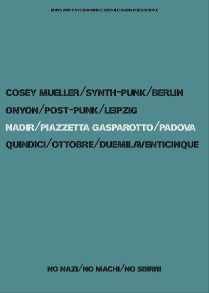 COSEY MUELLER / SYNTH-PUNK / BERLIN ONYON / POST-PUNK / LEIPZIG