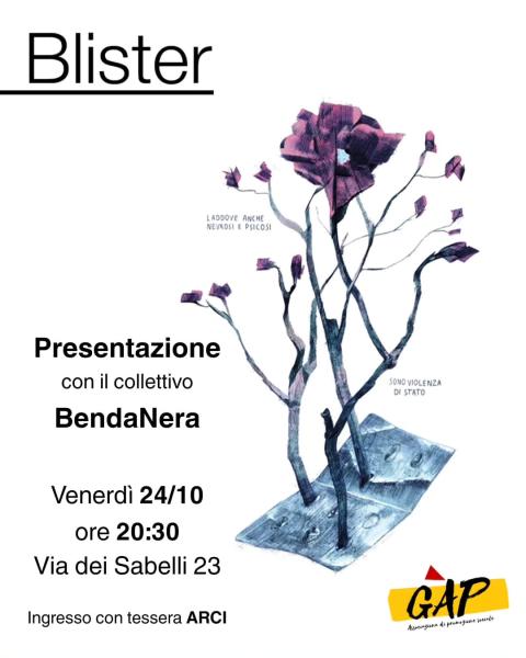 PRESENTAZIONE DEL FUMETTO "BLISTER" A GAP VENERDì 24/10 ORE 20:30