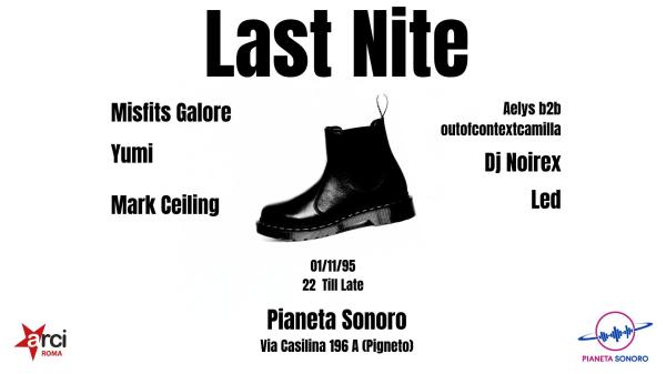 ⚡ 𝗟𝗔𝗦𝗧 𝗡𝗜𝗧𝗘: Misfits Galore, Yumi, Mark Ceiling, Aelys b2b Outofcontextcamilla, Dj Noirex, Led Dj set // 01.11