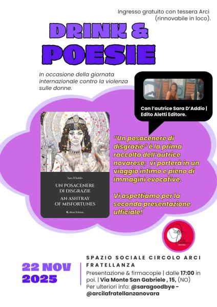 Un posacenere di disgrazie | Drink & poesie con Sara D'Addio