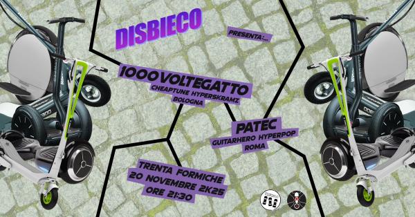 Disbieco#16: 1000voltegatto + Patec live ✦ RAY LWT01 djset ✦ Trenta Formiche