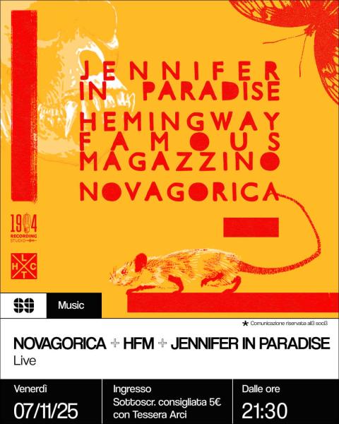 Music: Novagorica + Hemingway Famous Magazzino + Jennifer in Paradise – Live