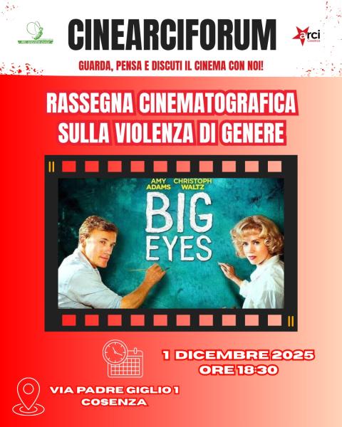 Nuovo appuntamento per il 1 Dicembre! CineArciForum: Big Eyes di Tim Burton