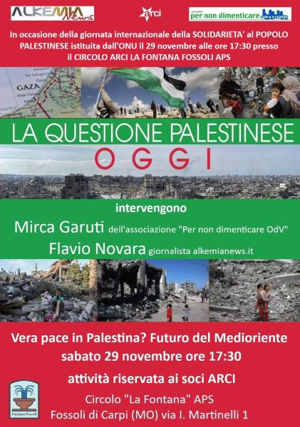 La questione palestinese OGGI
