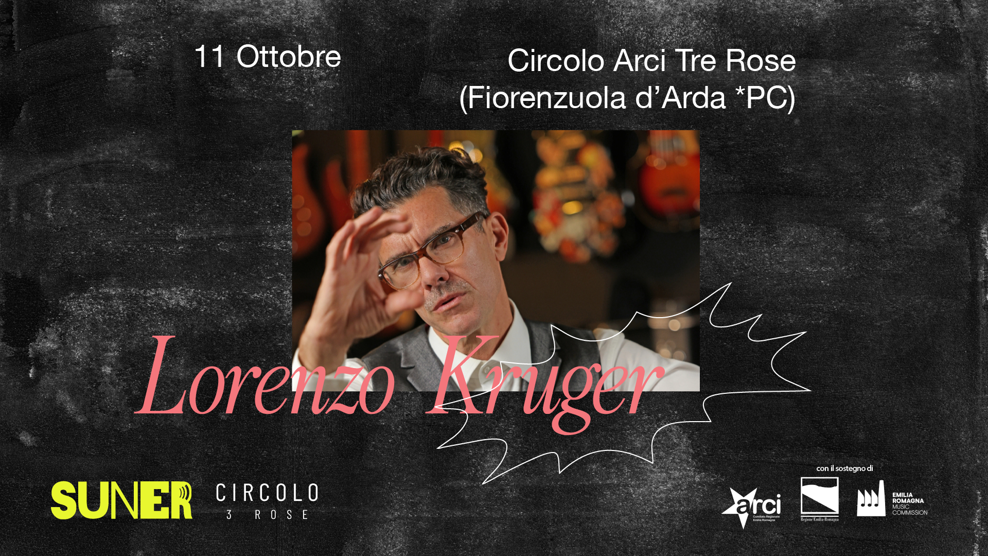 LORENZO KRUGER @Circolo Arci Tre Rose (Fiorenzuola d’Arda PC) ✧ SUNER Festival