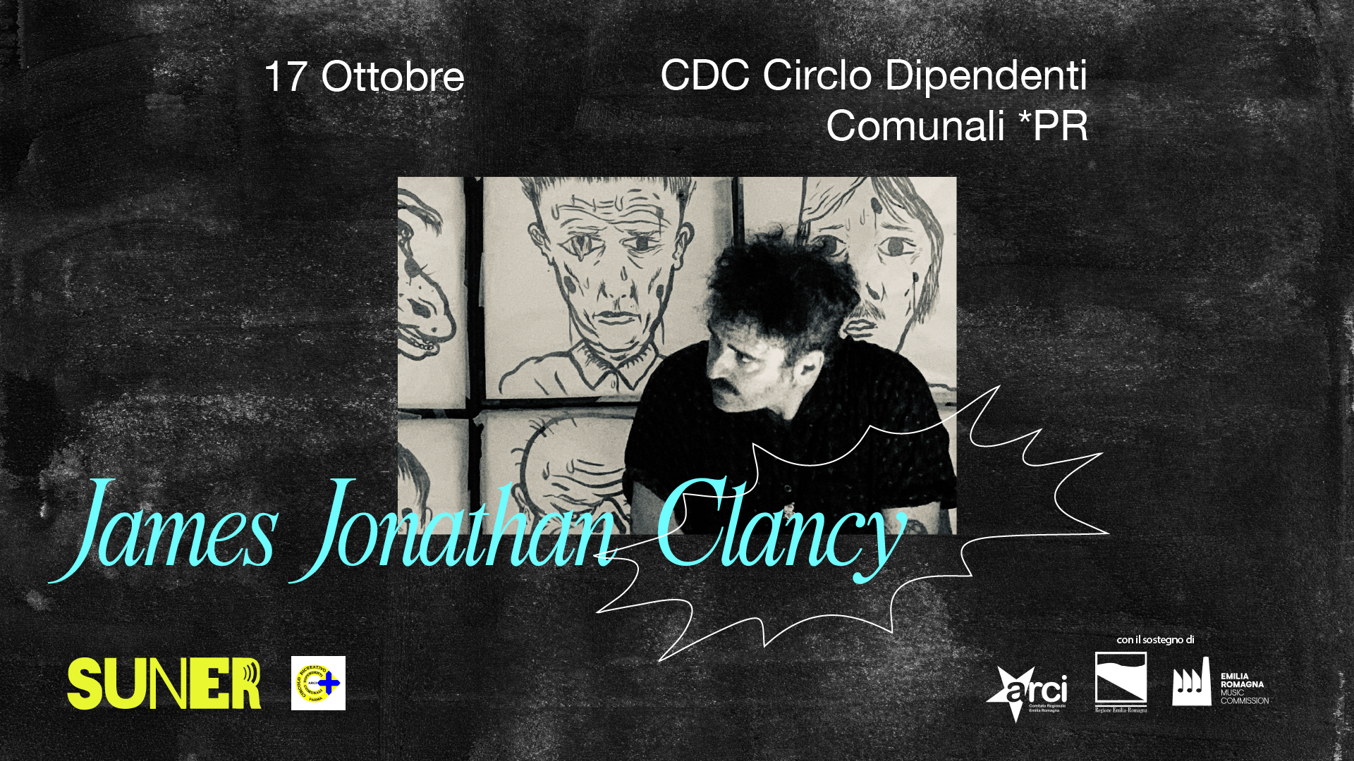 JAMES JONATHAN CLANCY @CDC Circolo Dipendenti Comunali PR ✧ SUNER Festival