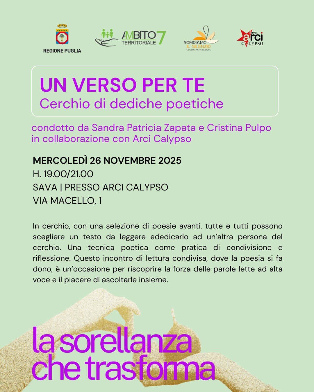 UN VERSO PER TE - Cerchio di dediche poetiche