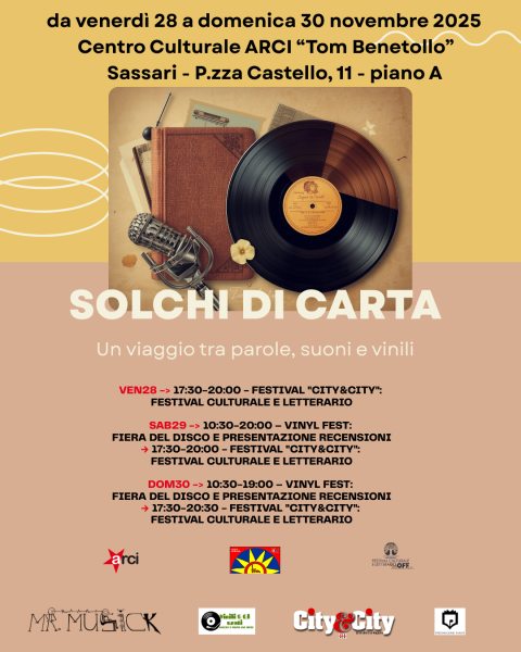 SOLCHI DI CARTA - Programma 28 novembre