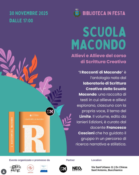SCUOLA MACONDO. Allievi e Allieve del corso di scrittura creativa
