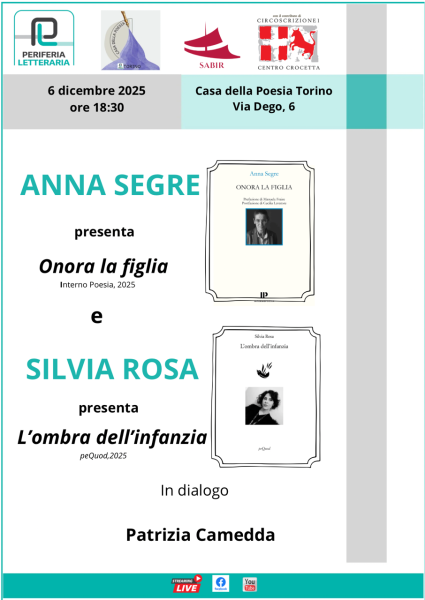 Incontro con la poesia di Anna Segre e Silvia Rosa