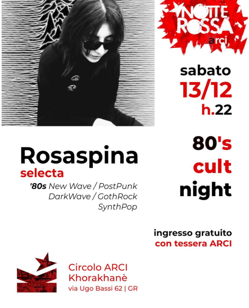 80's cult night - Rosaspina Selecta