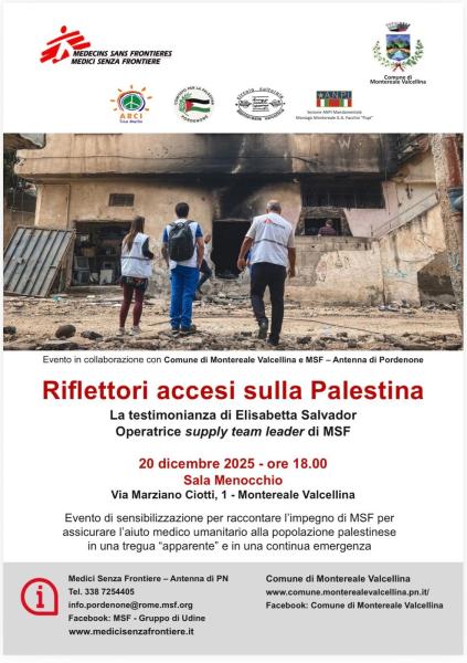 Riflettori accesi sulla Palestina - testimonianza di Medici Senza Frontiere