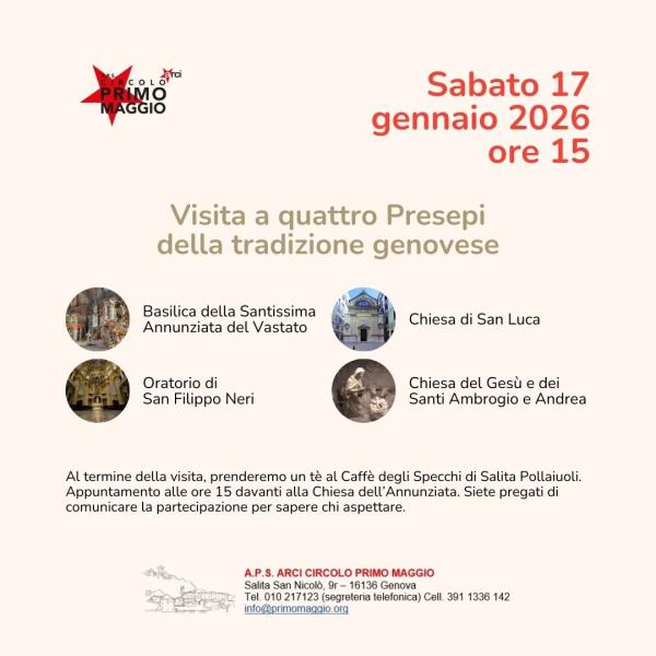 Visita a quattro Presepi della tradizione genovese