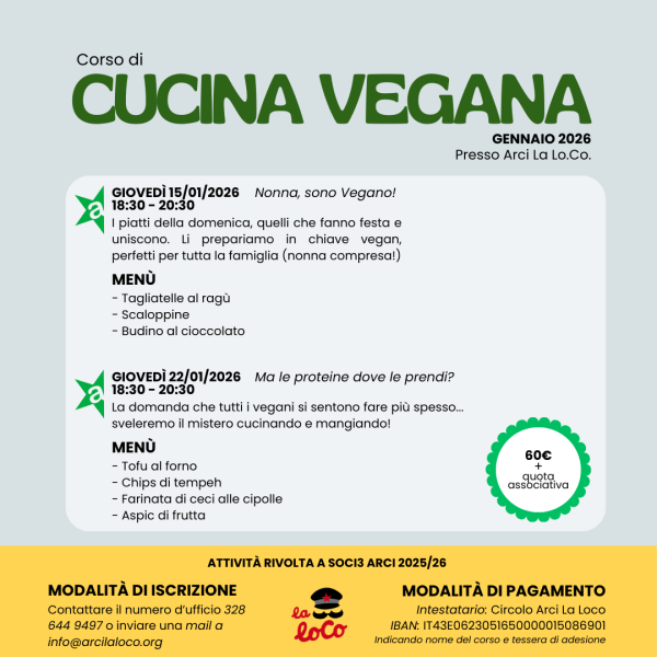 CORSO DI CUCINA VEGANA