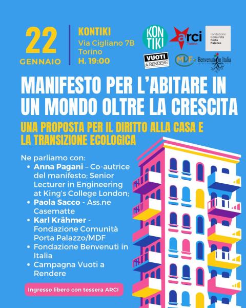 MANIFESTO PER L'ABITARE IN UN MONDO OLTRE LA CRESCITA