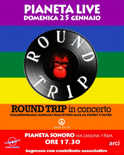 🌍 𝗥𝗼𝘂𝗻𝗱 𝗧𝗿𝗶𝗽 Live - Ethio Jazz, Funk & more // 25.01 @Pianeta Sonoro