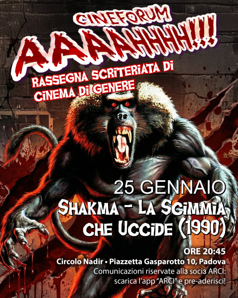 🎥"SHAKMA - LA SCIMMIA CHE UCCIDE” (1990) • Cineforum AAAAHHHH!