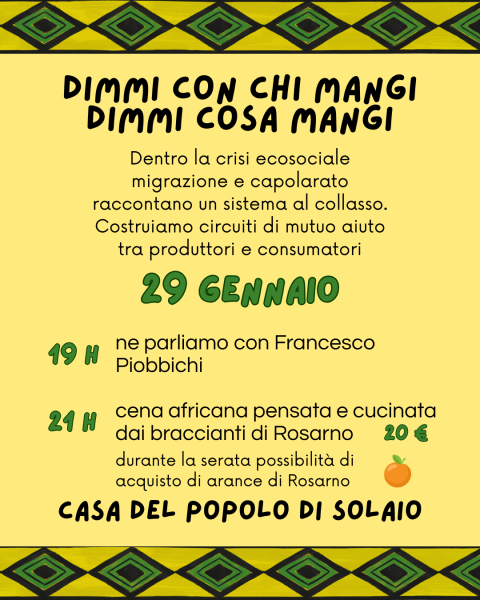 Dimmi con chi mangi, dimmi cosa mangi