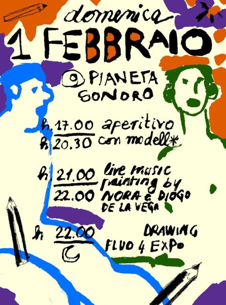 🍷🎨 𝐀𝐩𝐞𝐫𝐢𝐭𝐢𝐯𝐨 𝐜𝐨𝐧 𝐦𝐨𝐝𝐞𝐥𝐥* + Live Music Painting Nora & Diogo De La Vega + Disegno libero UV 'n chill