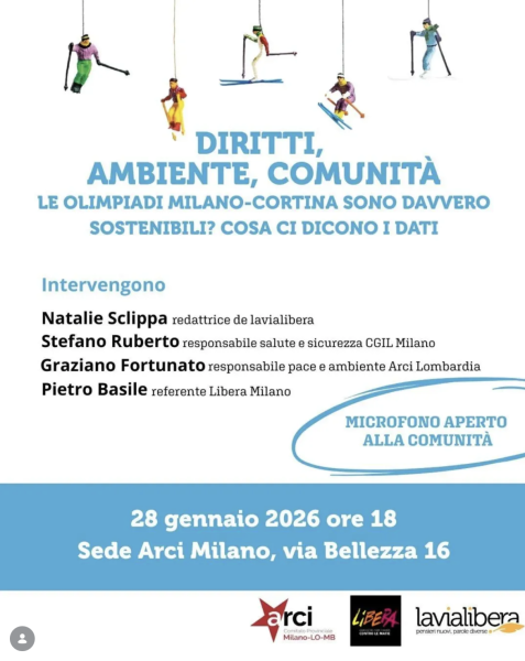 DIRITTI, AMBIENTE, COMUNITÀ - LE OLIMPIADI MILANO-CORTINA SONO DAVVERO SOSTENIBILI? COSA CI DICONO I DATI