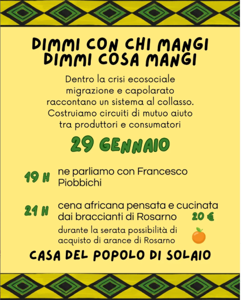 Dimmi con chi mangi, Dimmi cosa mangi