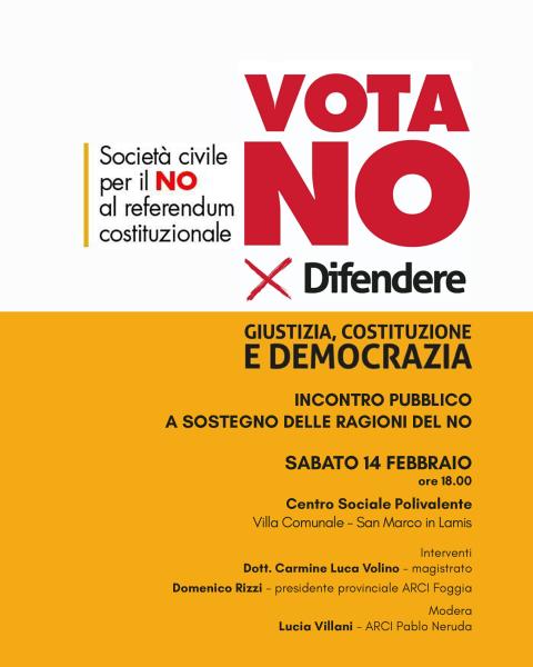INCONTRO CITTADINO PER IL NO AL REFERENDUM