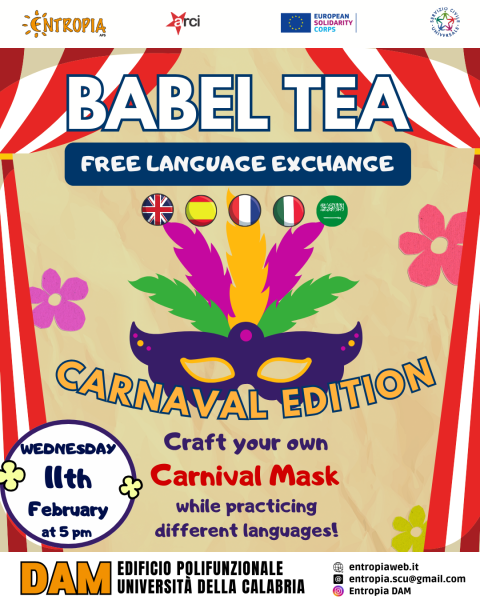 Babel tea - language exchange tema carnevale